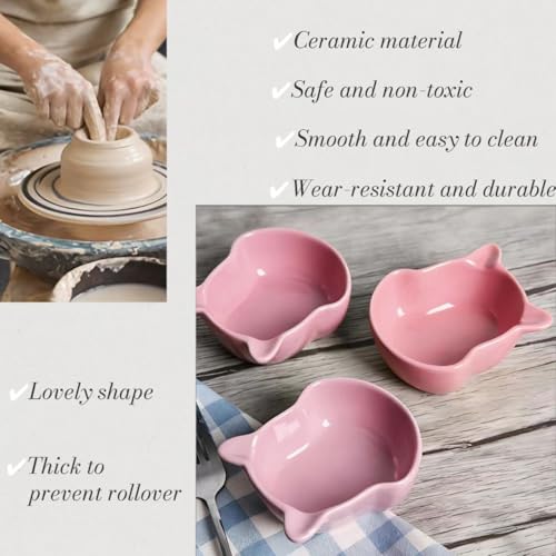 2 Pcs Hamster Ceramic Food Bowl, Ceramic Hamster Bowls, Small Pet Food & Water Bowls for Syrian Dwarf Hamsters Gerbils Hedgehogs Guinea Pigs