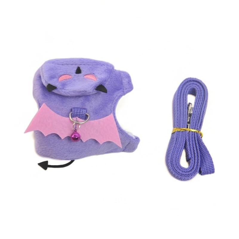 Small Animal Harness and Leash Set, Adjustable Escape Proof Ferret Harness Vest for Adult Ferret, Meerkat, King Squirrel & Fancy Rat, Soft Comfortable Pet Walking Harness with Leash - color: Purple
