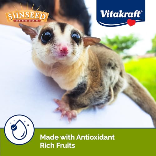 Sunseed Vita Prima Sugar Glider Food 28 Oz – High-Energy Protein and Flax Seeds – with Fruit Juices Real Fruit and Vitamin Mineral Fortification – Uniform Pellets for Daily Feeding