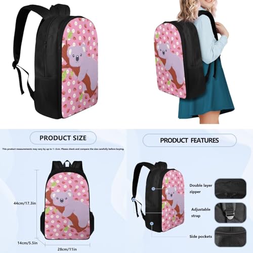 Strawberry Koala Backpacks for Girls Novelty 5Th Grade Kids Bookbag with Lunch Box Boys Water Bottle Holder and Comfy Pencil Box 4 in 1 School Bag for Kids Primary School Bags - color: Strawberry Koala