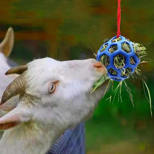 2pcs Hay Ball for Horses to Play with Relieve Stress Hay Feeder Ball Goat Feeder Hanging Feeding Toy Horse Treat Hay Feeder Toy, Durable TPR Feeding Horse Goat Sheep Relieve Stress
