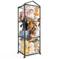 NomNest Stuffed Animal Storage Zoo, Large Metal Plushies Organizer, Heavy Duty Metal Teddy Bear Toy Holder with Wheels for Kids' Bedroom & Playroom & Nursery (Wheeled, Black) - color: Matte Black