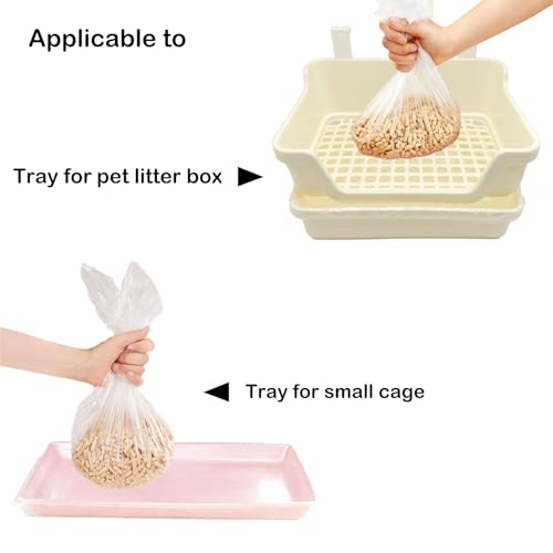 Disposable Small Animal Cage Liner Rabbit Litter Box Liners Tray Film Bags | Quick Cleanup Leak-Proof Pet Toilet Plastic Film Liner for Rabbit Guinea Pig Chinchilla Bird Cage & Litter Pan - style: 100 PCS, 24''