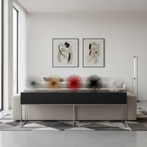 Modern Day Accents 5250 Erizo Spiked Large Red Sphere, 10" D - color: Red, size: Large