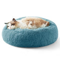 Bedsure Calming Cat Beds Donut Round Washable Kitten Bed,20 inches Washed Blue - color: Washed Blue, size: 20"L x 20"W x 6"Th