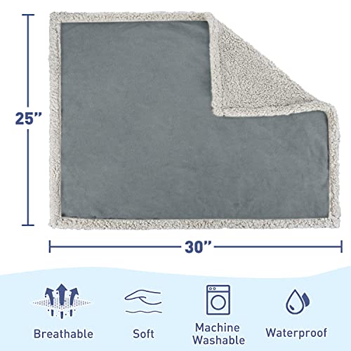 Kritter Planet Waterproof Reversible Pet Blanket for Small Dogs | 20 x 30 Inch, Washable Pet Protector for Crates, Pet Beds and Car Seats, Guards Against Fur, Dirt and Everyday Spills - color: Gray/Taupe, size: 30"x25"