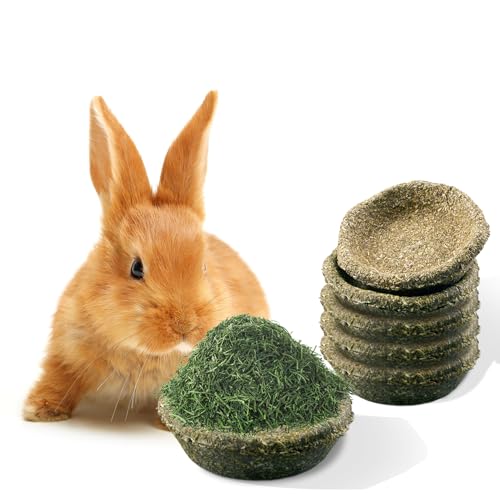 5 Pack Furry Timothy Hay Chewing Bowl for Guinea Pig & Bunnies,Edible Guinea Pig Food,Guinea Pig Toys, Bunny Toys