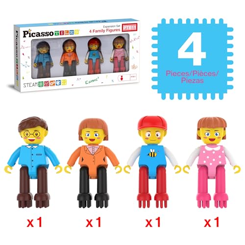 Picasso Toys Hedgehog Blocks 4 Family Action Character Figures Toddler Toy Construction Building Tile Block Expansion Pack Educational Add-on STEM Learning Smart Game Kit Toys Pretend Playset Age 3+ - color: Hedgehog 11pcs
