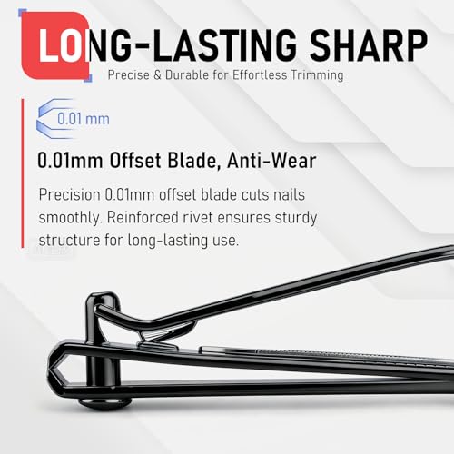 firiKer Nail Clippers with Nail File,Fingernail Clipper,Toe Nail Clippers | Nail Clipper Set (Black), Large for Toenails,Small for Fingernails, Used Separately, Ideal Gift for Men and Women - color: Black