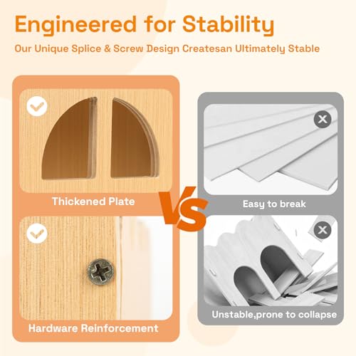 Wooden Guinea Pig Hideout Cave House, Guinea Pig Castle with Natural Cave-Style Entrance, Large Small Animal Habitat with Stairs, Waterproof Liner, Easy Assembly for Guinea Pigs, Rabbits & Hamsters - color: Cave Hideout