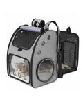 Expandable Cat Backpack Carrier for Small Cats/Dogs Airline Approved | Pet Carrier Backpack with Large Space/Breathable Mesh/Anti-Collapse,for Travel/ Hiking/Camping/Vet, Up to 18 lbs - color: Grey
