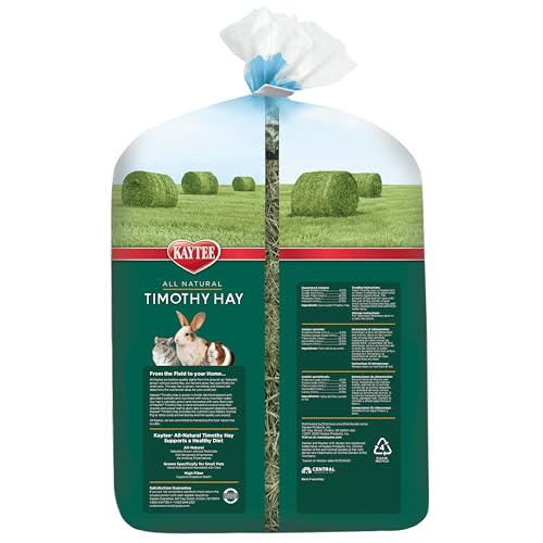 Kaytee Timothy Hay, High Fiber, Grown Specifically for Small Animals, Rabbits, Guinea Pigs, Chinchillas, Ideal Bulk Order for Small Pets, 24 pounds - size: 24 Pound (Pack of 1)