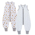 Miracle Baby Sleep Sack with Feet, 0.5 TOG 100% Cotton Wearable Blanket with Legs, Sleeveless Sleeping Bag for Babies(2 Pack) - color: Bee + Star, size: L (2-4T)