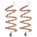2Pcs 63'' Bird Rope Perches Birdcage Swing Toys 100% Cotton Natural Bird Perch Peck/Chewing with Bell Climbing Standing Bungee Parrot Toys for Small to Regular Size Parrot Cockatiel Birds - size: 63'x2pcs