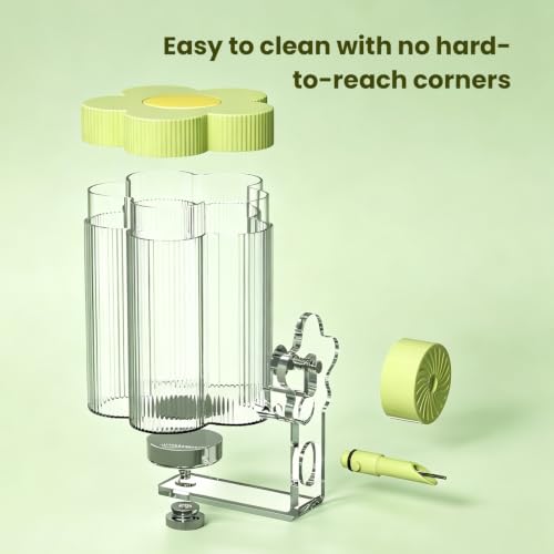8.4 Oz No Mess Bird Water Feeder, Auto Parrot Cage Water Dispenser (Green) | Magnetic Mount, Drip-Free, Easy Top Refill, Mount Inside or Outside Cage, for Parakeets Cockatiels Budgies Lovebirds Canary - color: Green