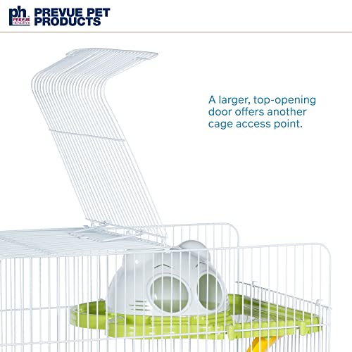 Prevue Pet Products Hamster Medium Haven - Multi-Level Small Animal Cage with Platforms, Ramps, Hideaway & Exercise Wheel, Indoor Habitat for Hamsters, Gerbils & Mice - Blue