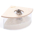 Niteangel Animal Sand-Bath Box: - Acrylic Critter's Sand Bath Shower Room & Digging Sand Container for Hamsters Mice Lemming Gerbils or Other Small Pets (Triangle, Birch-Wood) | Acrylic Viewable Critter Sand Bath Shower Room & Digging Sand Container for H