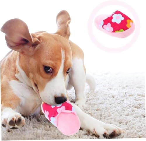 Durable Chew-Resistant Dog Toys with Interactive Squeaker - Double-Layer Oxford Fabric Plush Pet Chew Toys for Aggressive Chewers, Machine Washable (Slipper Design, Multicolor)