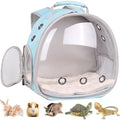Portable Small Animal Backpack Travel Breathable Pet Carrier Bag Cages for Guinea Pig, Rabbit, Bearded Dragon, Squirrel, Tortoise, Bird, Lizard, Sugar Glider - color: Blue