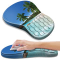 YIWEI Ergonomic Mouse Pad with Wrist Rest for Carpal Tunnel Pain Relief | Memory Foam Wrist Support,Non-Slip Rubber Base, Keyboard Computer Mousepad,Lycra Cloth Surface,Gaming and Home Office - color: Beach