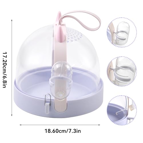 Portable Hamster Cage with Water Bottle,Hamster Carrier Cage High Permeability Travel Carry Cage Case for Gerbils Mice Guinea Pigs Sugar Glider Small Pet(Purple) - color: 【Purple】