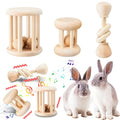 AOWPFVV Wooden Bunny Toys,Safe Rabbit Toys for Guinea Pigs,Small Animals | Teeth Grinding,Enrichment,Boredom Breaker,Chew Toys for Chinchillas,Hamster,Rats Indoor&Outdoor