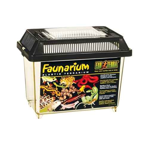 Exo Terra Faunarium Small PT2255 | Plastic Reptile Terrarium and Transport Container for Lizards, Spiders & Amphibians - size: Small