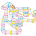 94 Pcs DIY Hamster Tunnel Tube Set, Clear Small Animal Cage Tube Kit Can Easy Viewing, 2-Inch Diameter Exercise Playground for Dwarf Hamsters, Mice & Gerbils