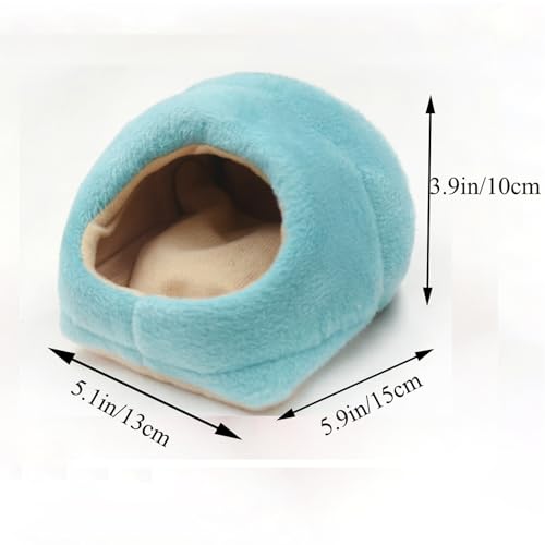 Hamster Snuggle Sack Nest,Winter Soft Warm Bed Small Pet Sleeping Bag Snuggle Sack Hideout Pouch for Hedgehog Guinea Pig Squirrel Animal (Blue)