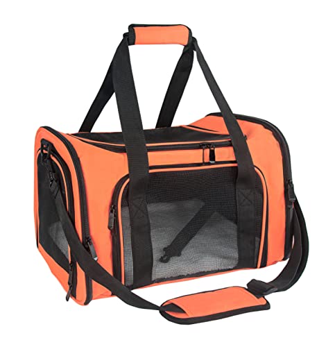 Soft Sided Carrier for Small Medium Cats Dogs,Removable Pad Collapsible Travel Pet Carrier Large Orange - color: Orange, size: 20.0"L x 13.0"W x 13.0"H