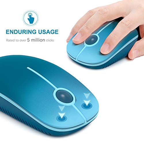 VssoPlor Wireless Mouse, 2.4G Slim Computer Laptop Mouse, Gradient Blue | Portable Mouse, Plug & Play USB Nano Receiver, Quiet Silent Optical Mice for Notebook, PC, Laptop, Computer, Windows, Mac - color: Gradient Blue