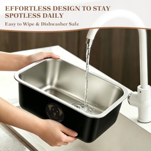 1.25 Gallons Large Stainless Steel Dog Water Bowl, High Capacity Metal Dog Food Bowls, Outdoor Dog Bowl Food and Water, X-Large, and Big Dogs & Cat, Black - size: 1.25 Gal-Black