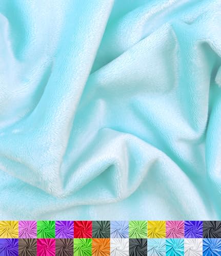 Barcelonetta | Minky Fabric | Plush, Super Soft, Cuddle | Solid Minky | by the Yard | 60" Wide | Baby Blanket, Change Station Cover, Pillow, Scarf, Beanie (Aqua, 1 Yard) - color: Aqua, size: 1 Yard