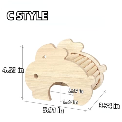 Hamster Wooden Hideout House Natural Wood Pet Rats Climbing Play Hut Hideaway Room for Small Chicken Hedgehogs Chinchilla Habitat Pet Cage Accessories (C) - style: C