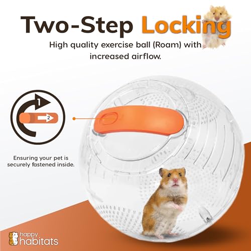 Clear Hamster Exercise Ball 7” – Pet Rat Accessories | Sturdy Dwarf Hamster Ball for Safe, Active Play – Ventilated Small Animal Toys for Gerbils, Mice & Other Small Pets - size: Roam Ball