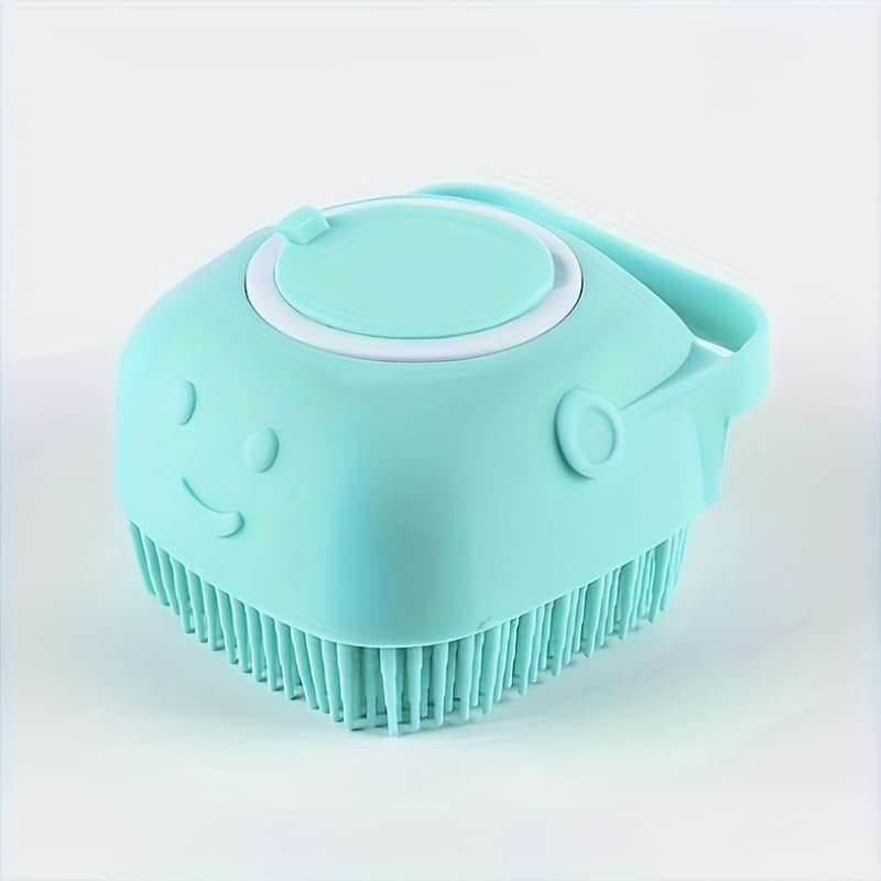 Pet Bath Brush With Storage Removable Top Ergonomic Handle Non-Toxic Massage Bristles For Small To Medium Dogs And Cats, Yellow - color: Yellow