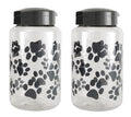 Lixit® Dog Treat Plastic Jar - Airtight Food and Treat Storage Jars for Dogs, Cats, Small Animals and Birds - Made in USA (Paw Prints - Gray, 128 Ounce (Pack of 2)) - size: 128 Ounce (Pack of 2)