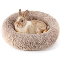 Rabbit Bed, Long Plush Donut Shaped Washable Bunny Hideout Soft Pet Bedding Mat for Guinea Pig, Kitten, Chihuahua & Small Pets for Snuggling Resting - Khaki - color: Khaki
