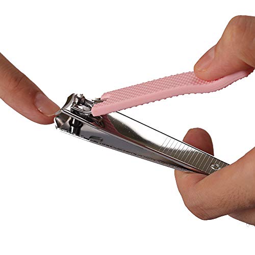 Rocutus 2pcs/Set Nail Clippers Set Portable Nail Scissors Toenail Clippers Nail Clippers,Adult Pedicure Nail Clippers,Fingernail Clippers Household Foot Manicure Scissors Manicure Tools (Pink) - color: Pink