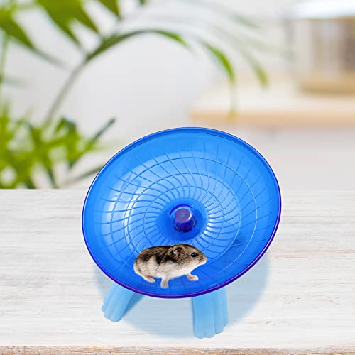 Litewood Small Hamster Wheel Hermit Crab Wheel Small Animal Flying Saucer Spinner Silent Running Exercise Toy Cage Tank Accessory for Dwarf Hamster Gerbil Mouse Rat Mice Hermit Crab (Blue) - color: BLUE