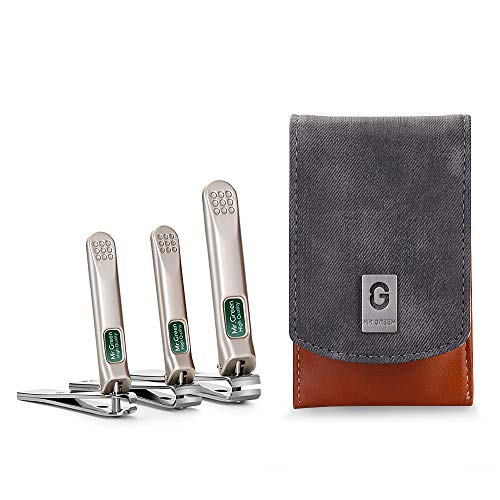 MR.GREEN 3 pcs Nail Clippers Set Stainless Steel Nail Clippers & Slant EDG Toenail Clipper Cutter for Men and Women - color: Mr-6038
