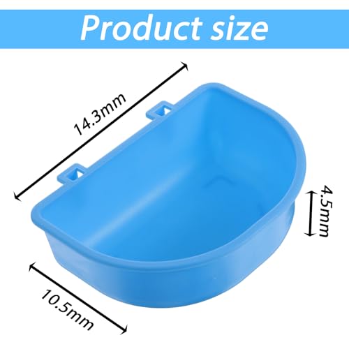 2 Pcs Rabbit Food Bowl, Guinea Pig Food Dish Bird Feeding Dish Crate Bowls for Bunny Hutch Hamster Puppy Dog Crate Guinea Pig Ferret Chinchilla - color: Blue and White