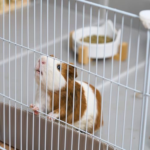Guinea Pig Rabbit Cages with Corrugated Liner 10ft CNC Small Animal Playpen Indoor Bunny Cage Large Critter Habitat Hedgehog Pet Hutch 55x28x14inch (8pcs Grids)