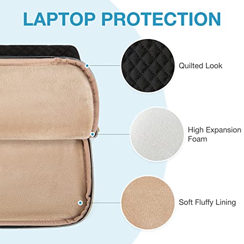 BAGSMART Laptop Sleeve 15-15.6 inch Case Protective Water-Resistant | Lightweight Laptop Bag for Women with Pocket and Handle, Compatible with MacBook, HP, Dell, Acer and Asus notebooks - color: Navy Blue, size: 15.6 Inch