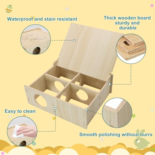 Hamster and Mouse Wooden Tunnel Cage Secret Peep Shed Waterproof | Chamber Hideout & Tunnel Exploring Toys Easy to install