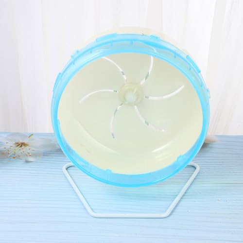 Abaodam Squirrel Exercise Wheel with Stand 22cm Blue Silent Running Wheel for Hedgehogs and Small Animals