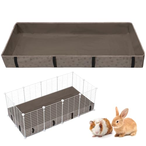 FunFurry Waterproof Guinea Pig Cage Liner,Washable Tarp Bottom Base,Cage Liners for Small Animals,Hamster Chinchilla Hedgehog Ferret Rabbit. (Tan Brown-Paw, 24" X 48") - color: Tan Brown-Paw, size: 24" X 48"