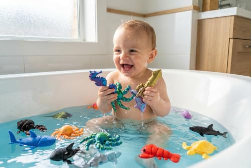 15 Pack 3D Printed Sea Animal Toys with Educational Cards, Articulated Ocean Animal Figurines and Fidget Desk Pets for Kids Ages 3-8, Birthday Gifts, Classroom Prizes & Desktop Decor