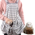 Ferret Sling Carrier - Fleece Small Pet Carrier Bag Soft Breathable Hands Free Shoulder Front Chest Apron Bonding Pouch Accompany Carrier for Small Dog Cat Ferret Rabbit (Grey)