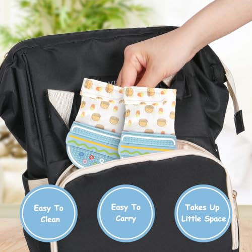 2Pack Silicone Teething Mitt, Hamburger Baby Teething Toy for 0-6 6-12 Months, Food Grade Silicone Infant Teething Mitten, BPA-Free Baby Chew Toys for Pain Relief, Sucking Needs - color: Blue Hamburger